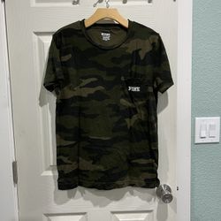 PINK XS Camo Campus Tee