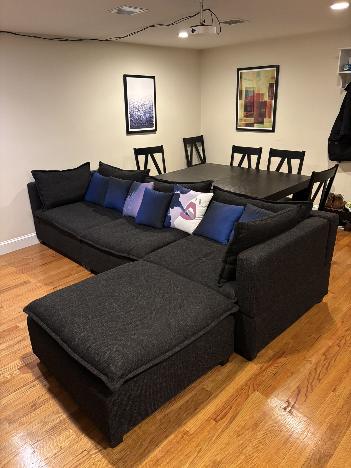 Albany Park Charcoal Kova Sofa + Ottoman