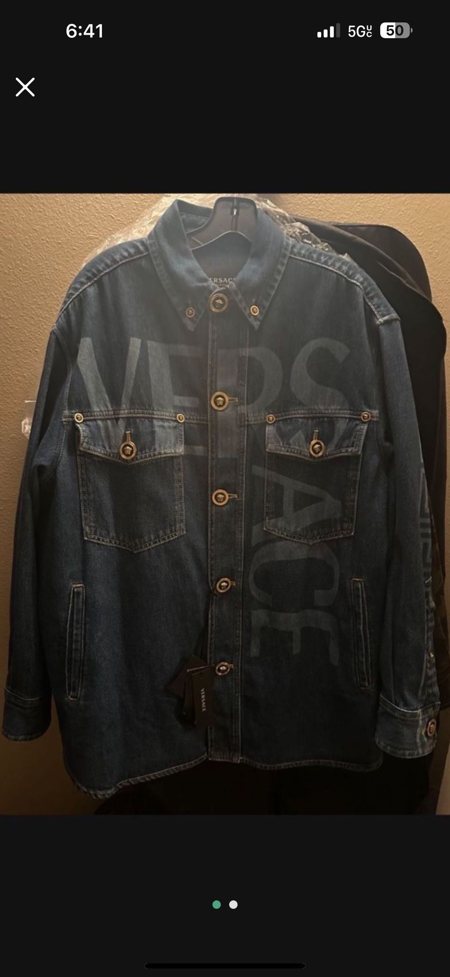 New Denim Versace Jacket Size XLarge $2,000 Cask Offer Only