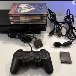 Sony Playstation 2 PS2 Fat Console SCPH-50001 4 Games 1 Controller 1 Memory Card