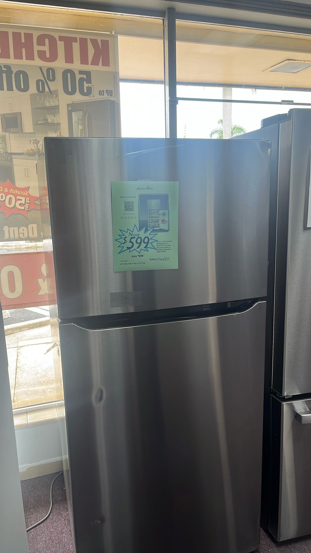 Refrigerator Stainless Steel 30” In New Open Box