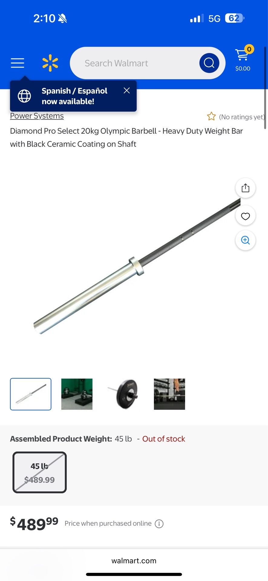 Olympic Barbell Diamond Pro IWF weight Lifting Bar