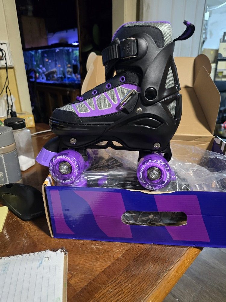 Nattork Roller Skates For Girls Purple Adjustable Size See Detail # 275
