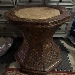 Woven Pedestal Table
