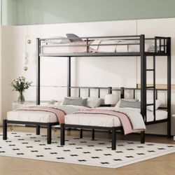 Metal Triple Bunk Beds Twin XL Over Double Twin.