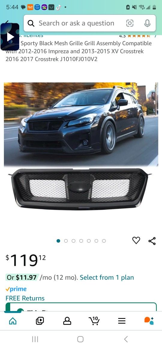 2011-2017 Subaru Grille