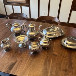 Silver Plated Tea Service with L