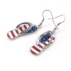 Patriotic Flip Flop Flag Earrings 