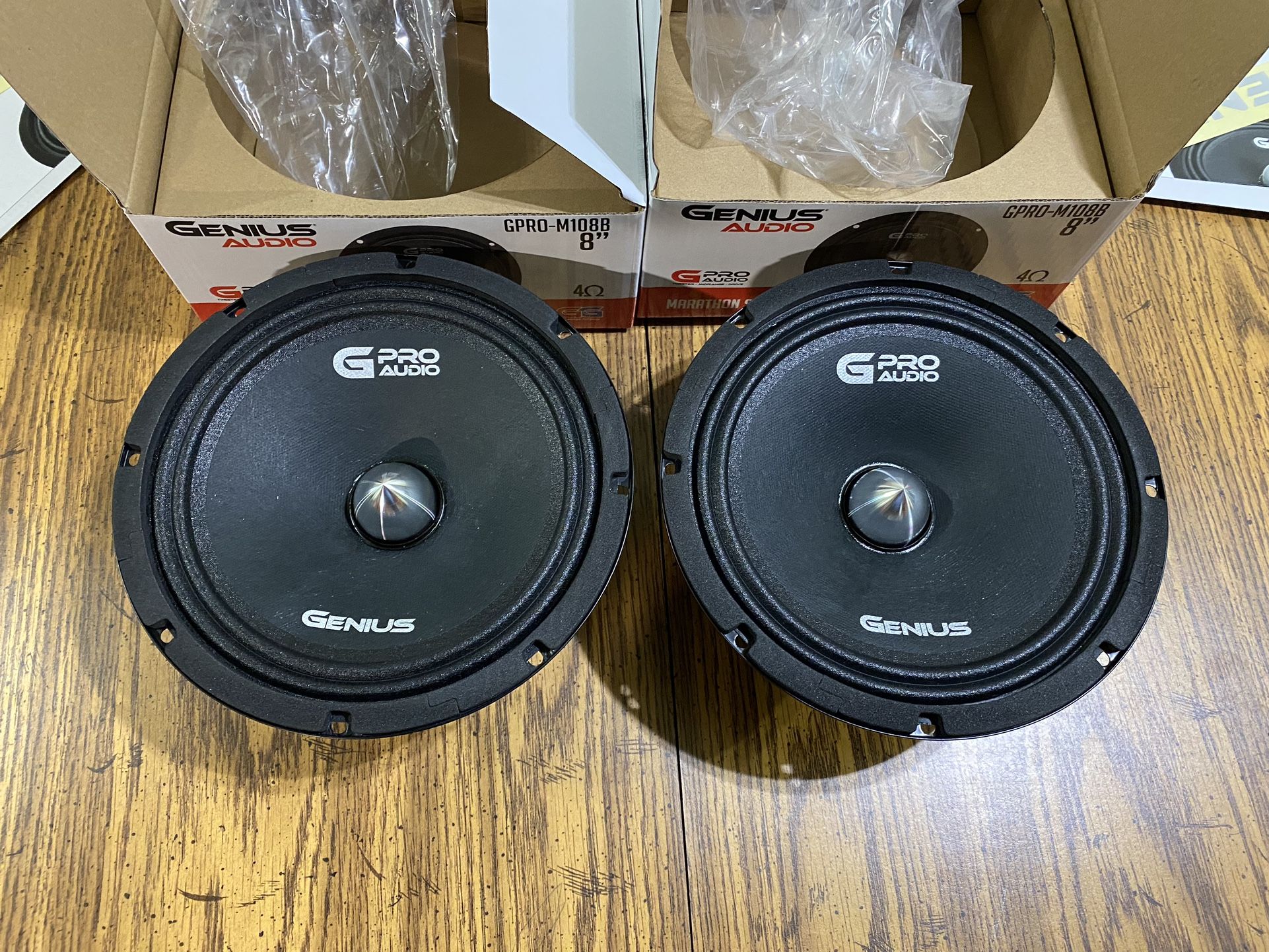 New Pair 8” Genius Audio Bullet Midrange Speakers
