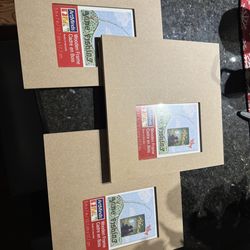 3  wooden frames 5x7