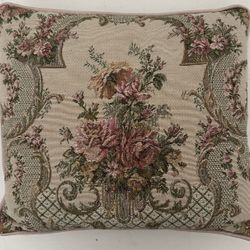 Vintage French Cottage Tapestry Toss Accent Pillow