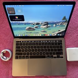 2020 MacBook Pro 13 inch Retina, 2.0 GHz i5, 16 GB RAM, 500 GB SSD.