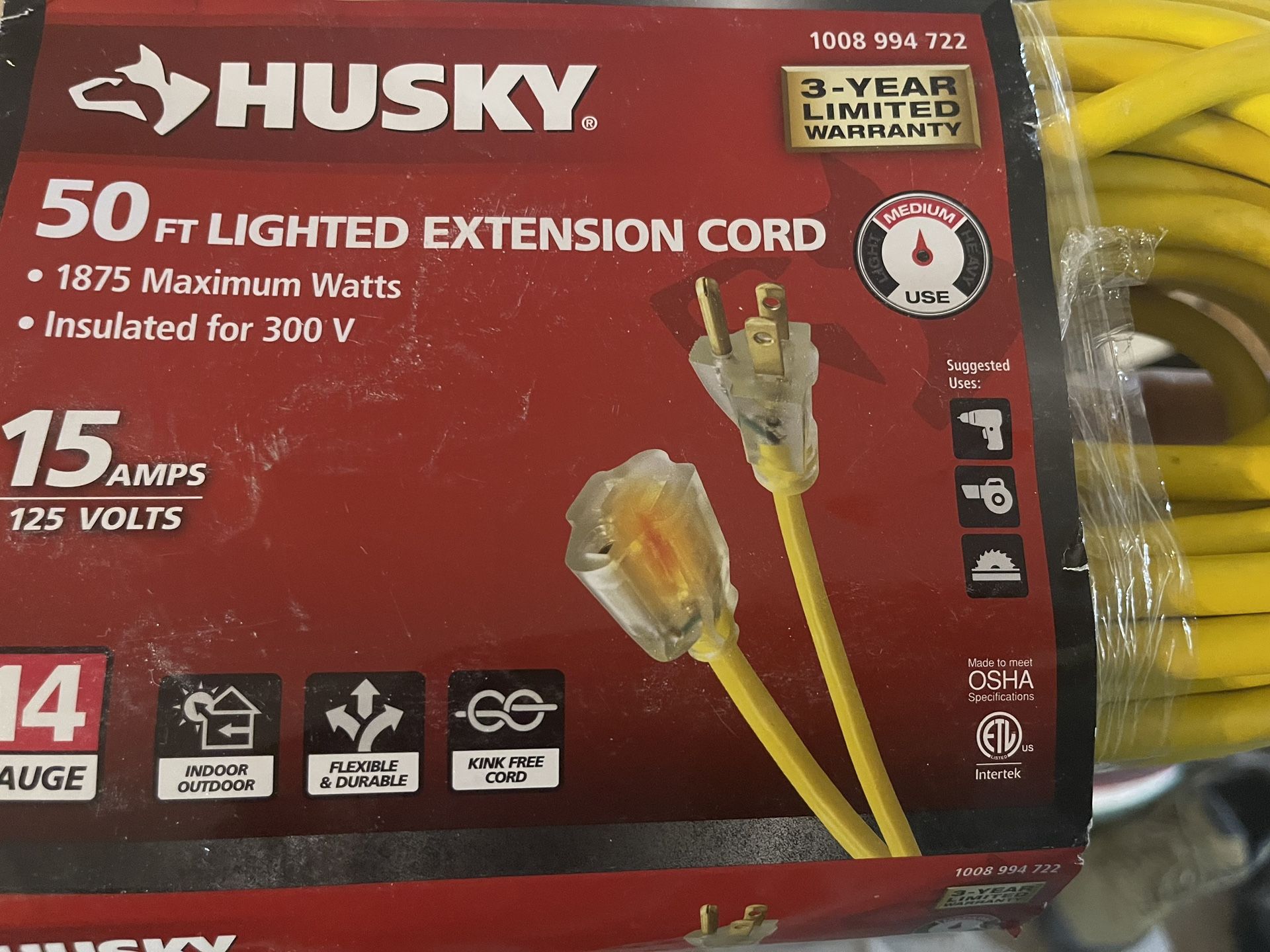 Husky 50 Ft 14 Gauge Extension Cord For Sale Asking 20.00