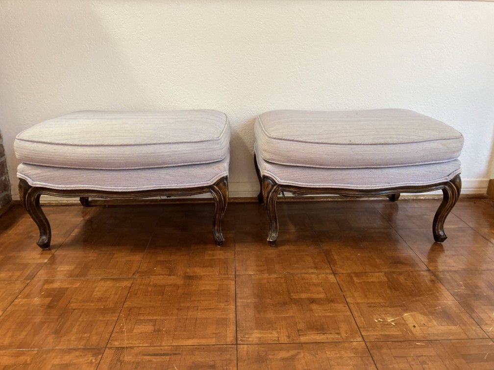 Two Blue Ottoman
