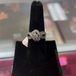 White Gold Cluster Ring 