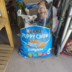 2 Bags Of Dog Food, Adult And Puppy Food, 15 And 14 Lb Bags