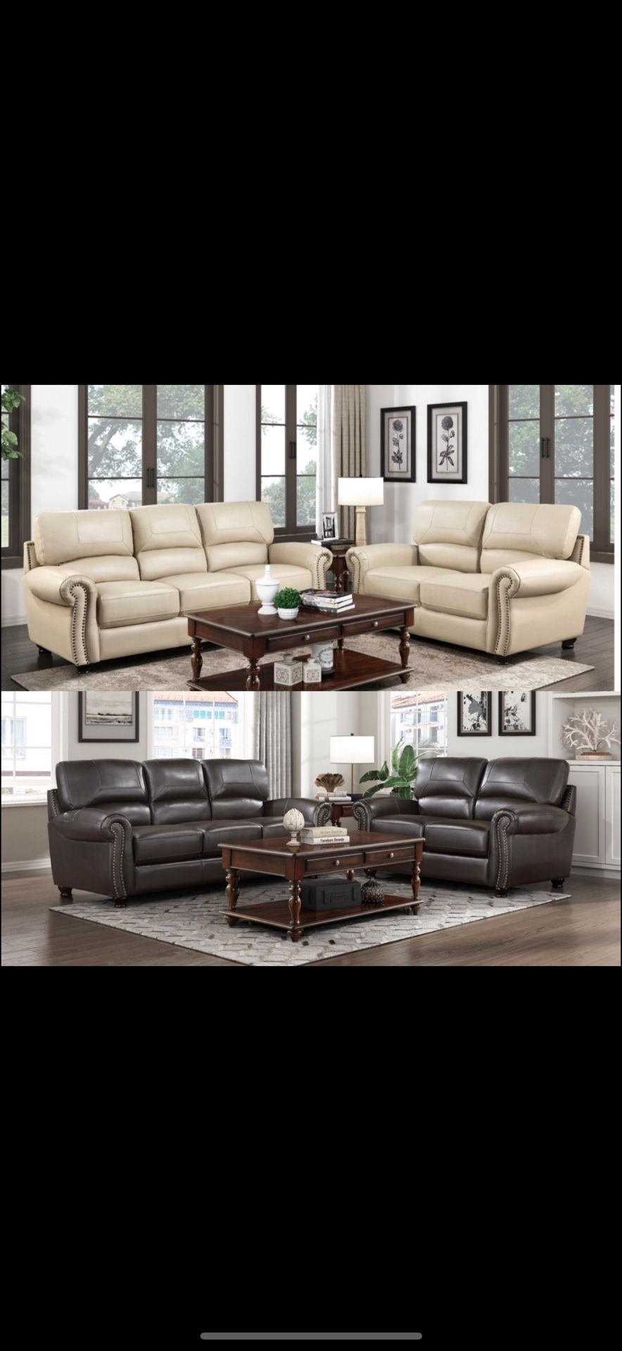 Brand new top grain leather couches for 999