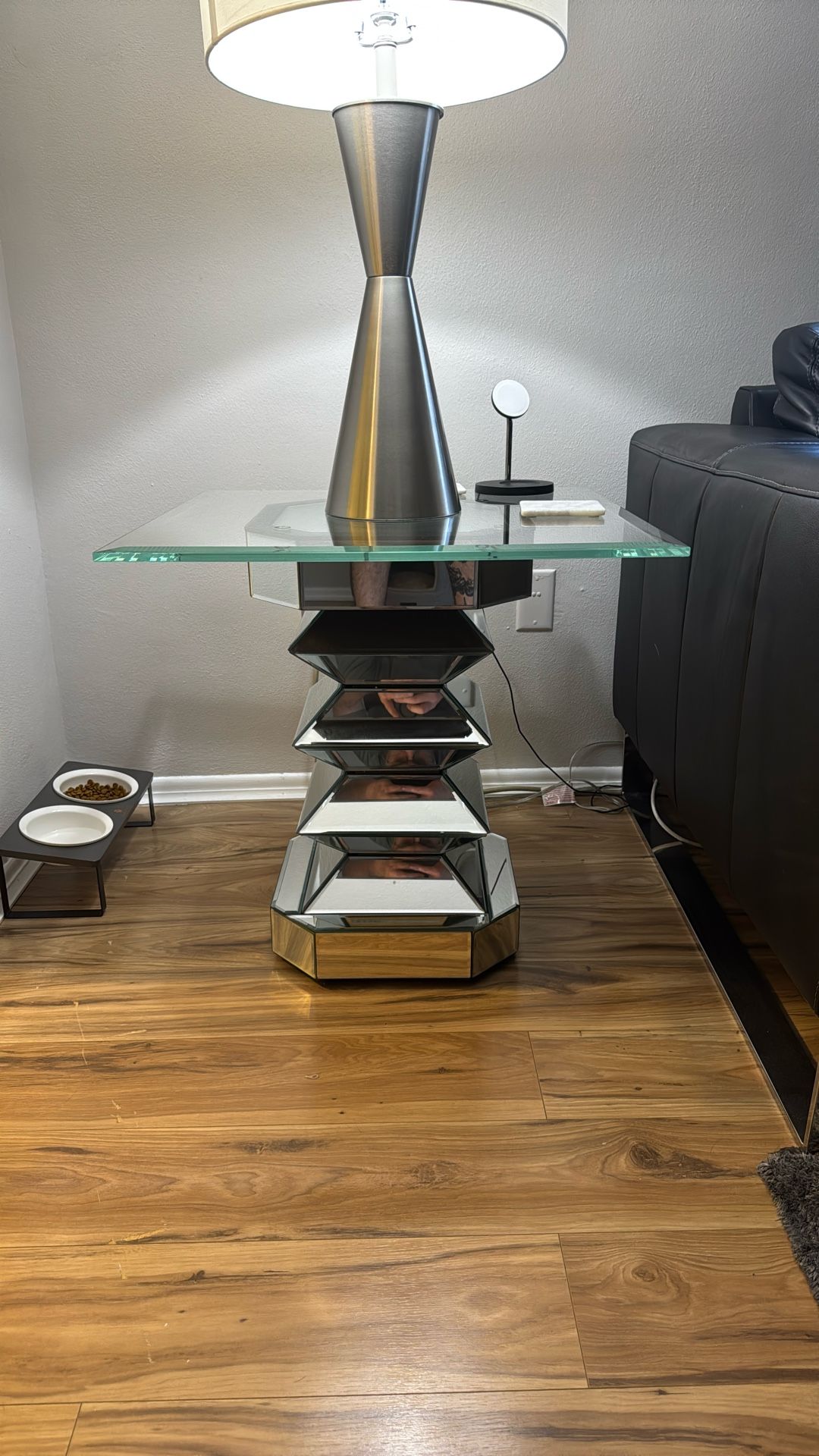 Glass/Mirror End Table