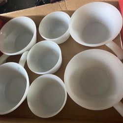 Vintage Milk Glass Bowl With Handle 