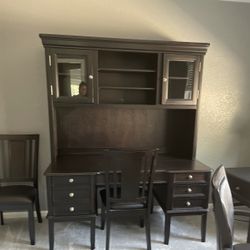 Desk Credenza With Table And Cabinets 