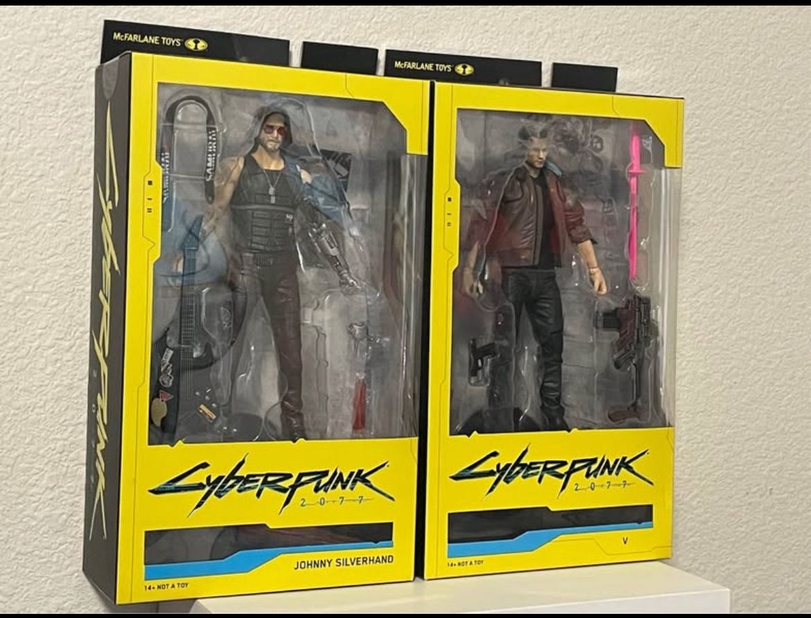 Cyberpunk 2077 Figures Johnny Silverhand & V