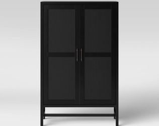 Black Two-Door Storage Cabinet