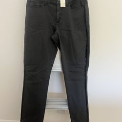 NWT Ann Taylor Faux Leather Tuxedo Stripe Slim Denim Jeans Size 6