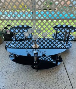 3 glass coffee tables,