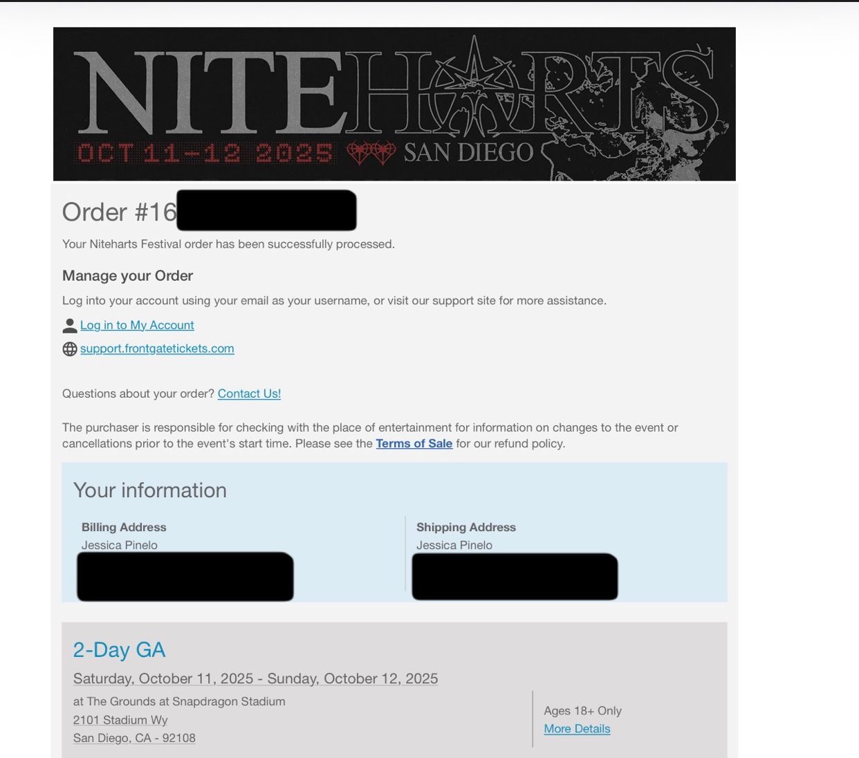 Nitehearts Fest 2025 GA Wristband
