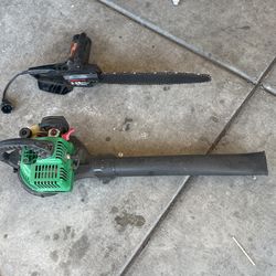 Sierra Eléctrica Y Sopladora De Gasolina