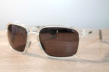 WILEY X SUNGLASSES ALFA GLOSS CLEAR CRYSTAL FRAME W/ GREY LENS Z87-2+ 56-18-135