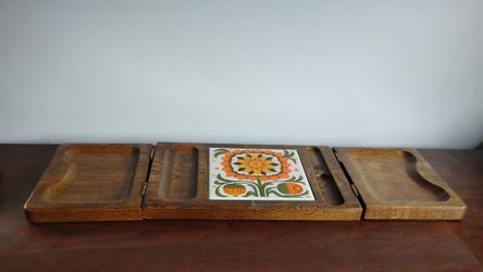 MCM Vintage Collapsible Serving  Charcuterie Board