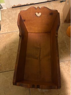 Vintage wood doll bassinet