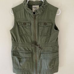OshKosh Denim Vest Zip Up Jacket Boys Or Girls Size 4T - Hunter Green - Gently Used