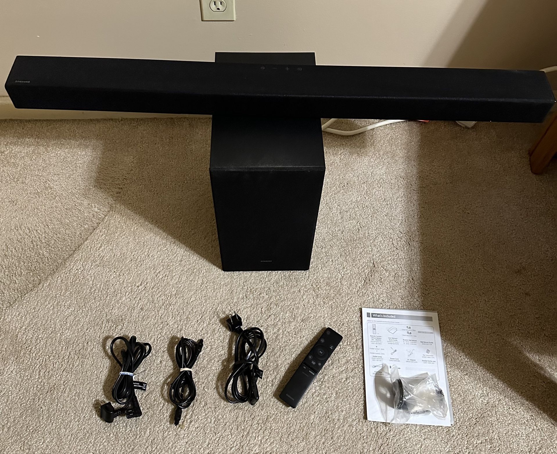 Samsung Soundbar And Subwoofer Model #HW-H450