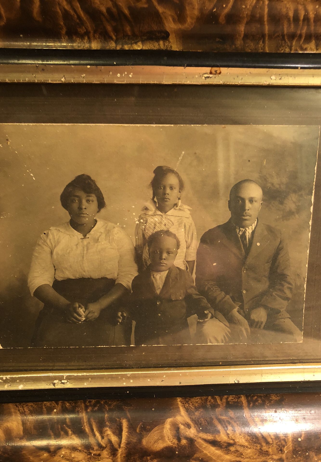 Antique Historical African American Family Photograph