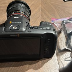 Blackmagic 6k camera with Rokinon 1.5/85mm lens with Rig