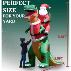 Christmas Inflatable Dinosaur and Santa Clause 