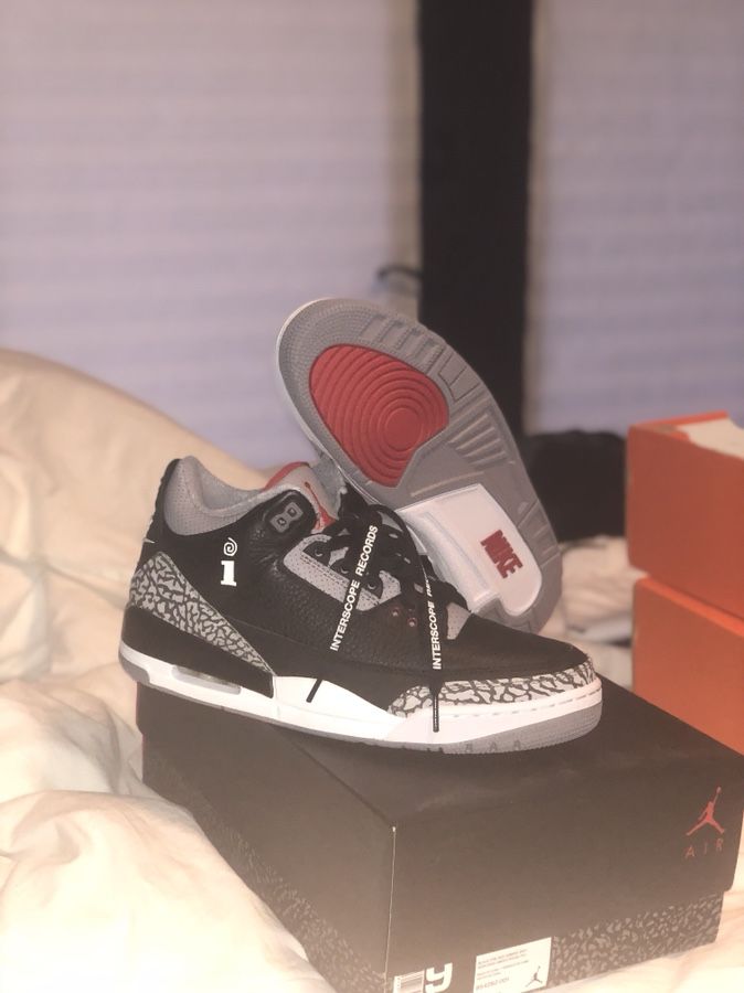 Jordan Black Cement 3 Interscope Records Limited Edition