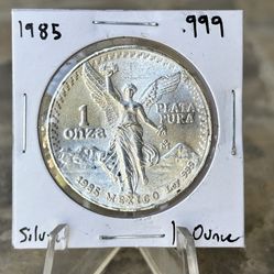 Uncirculated 1985 Libertad 1 Ounce Pure Silver 