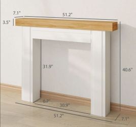 Brand New In Box! Beautiful White Solid Wooden  Decorative Mantle