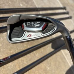 Ping G20 Iron Set (5,6,7,8,9,PW) / Ping TFC  169i Sr-Flex / White Dot / RH