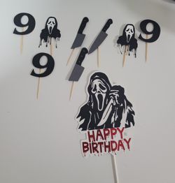 Ghost Face Cake Topper & Cupcakes Topper