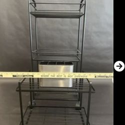 3pc Black Rolling Cart, Shelf & Organizer Caddy