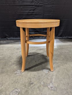 Natural Hardwood Round Stool