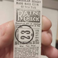 May 15, 1920, New York Yankees Ticket  Own A Piece Of Baseball history!