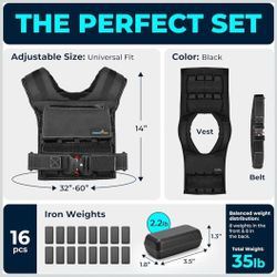 Weighted Vest Adjustable for Men and Women – Workout Weight Training Vest for Fitness, Running, Strength, Exercise & Cross Training