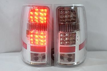 LA Zona Auto Parts 2007 to 2013 GM Sierra Chrome LED Tail Lights Luces Micas Calaveras Faros Cromados