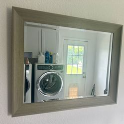 Amanti Art Regis Barnwood Grey Framed Mirror – 32.75" x 26.75"