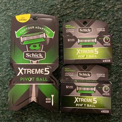 Schick Xtreme5 Handle And Two Four Pack Refills Cartridges